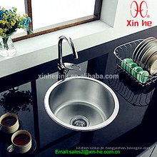 Aço inoxidável Top Mount único Round Bowl Kitchen Sink Bar Sink